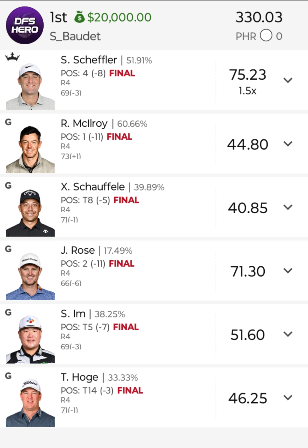 DFS Hero Victory #20